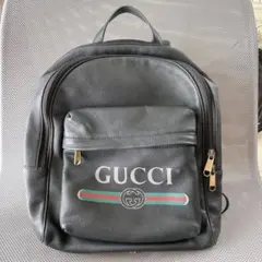 GUCCI正規品 ブラックレザーリュック