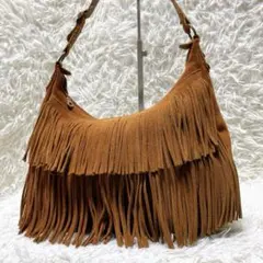 y2k ミネトンカ フリンジ ワンショルダーバッグ スエード ハーフムーン