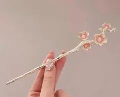 かんざし　桜　サクラ　春　着物　ヘアアレンジ　和装　式　まとめ髪　ピン