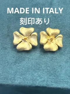 MADE IN ITALYゴールドトーン 花形ピアス