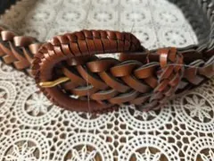 編み込みベルト ブラウン ブラック