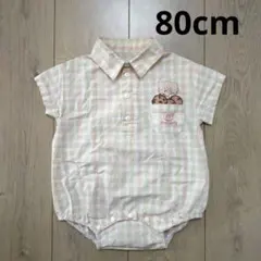 mikkocharacters　チェック柄ロンパース