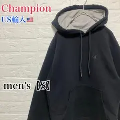 ●D399【US輸入】チャンピオン スウェットパーカー ブラック系 メンズ【S】