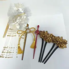 和装髪飾り帯飾りセット かんざし 振袖 成人式 卒業式