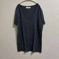 【美品・未使用】半袖Tシャツ　インナー　シンプル　Vネック　紺　ネイビー　M