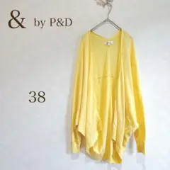 & by P&D ボレロ　ドルマンスリーブ　イエロー　ニット　カーディガンのサムネイル