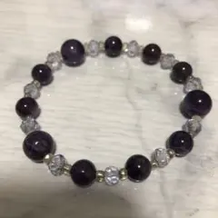 【未使用】ストーンブレスレット　パープル