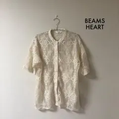 BEAMS HEART レースシャツ　アイボリーのサムネイル