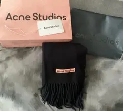 Acne Studios アクネ マフラー フリンジ付き 黒