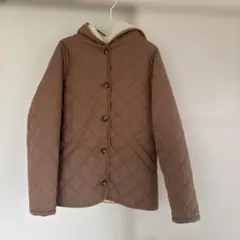 ブラウン キルティングジャケット フード付き　値下げ❣️