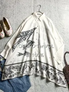 TOKUKO 1er VOL トクコ 大判 ドット 柄 チュニック 黒 白 M - メルカリ