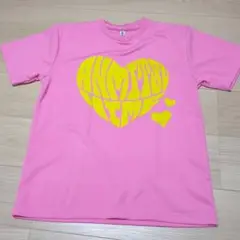 ピンク ハートロゴ Tシャツ L