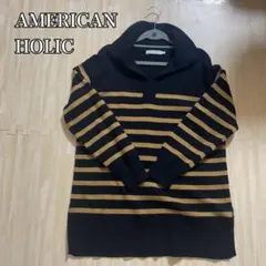 AMERICAN HOLIC アメリカンホリック　ボーダーニット M ブラック