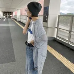 チャオパニックティピー シアー ストライプ ドルマンビッグ シャツ