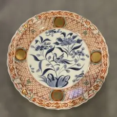 橘吉　花と鳥の絵柄 陶器皿