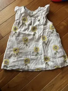 petit main ひまわり柄 ノースリーブワンピース 90㎝