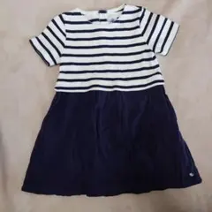 【美品】プチバトー petit bateau ストライプ ワンピース 86cm