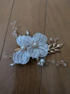 ヘッドドレスセット（ビーズ・白花）