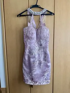 ROBE de FLEUR ピンク刺繍ドレス XSサイズ