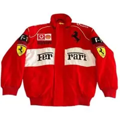 M】フェラーリ F1 レーシングジャケット トラックジャケット 刺繍ロゴ