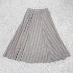 MICHEL KLEIN フレアスカート M ストライプ イトキン コットンのサムネイル
