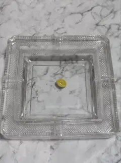 HOYAクリスタル 灰皿 ガラス製 スクエア型