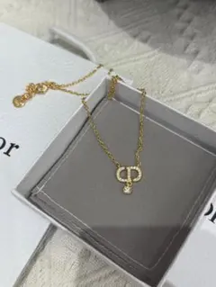 美品✨dior CDロゴ ネックレス ゴールドカラー