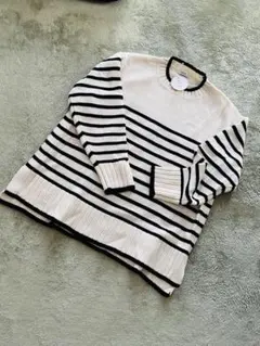 ☆earth music＆ecology ストライプ 長袖春ニットセーター