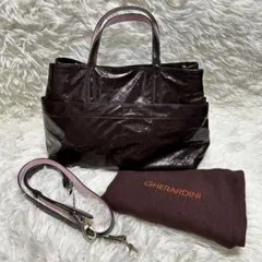 GHERARDINI ゲラルディーニ 2WAY トートバッグ ショルダー 茶色
