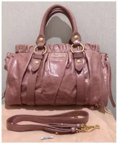 miumiミュウミュウ♡VITELLO LUX2wayレザーバッグ美品カードあり