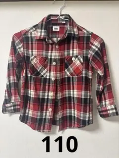 値下げ【110サイズ】UNIQLO kids チェック柄長袖シャツ