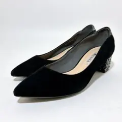 極美品☆DIANA パンプス ポインテッドトゥ グリッター スエード 22cm