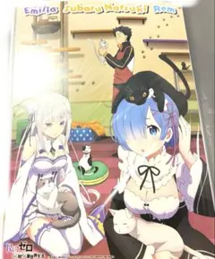 Re:ゼロから始める異世界生活 クリアポスターA3エミリア リゼロ 2枚