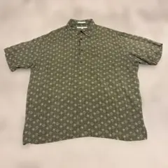 90s PERRY ELLIS ペリーエリス 総柄半袖シルクシャツのサムネイル