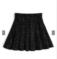 新品タグ付き インパン裏地付きツイードプリーツミニスカート[pm792]
