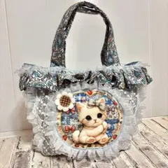 着ぐるみ猫ちゃんサイドポケットトートバッグ user_3ca00209様専用
