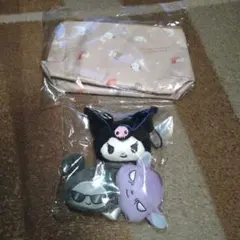 サンリオキャラクターズ　クロミ　仲間たちフェイスマスコット　舟型ポーチ