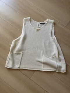mizuiro ind アイボリー ニットベスト