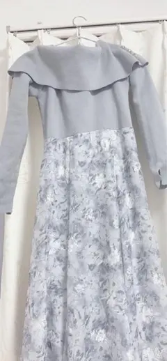 MAJESTIC LEGONフローラルプリント ロングワンピース グレー