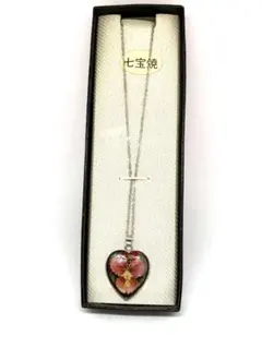 七宝焼 ハート ネックレス シルバー チェーン レディース 花 フラワー