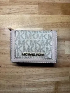 MICHAEL KORS 三つ折り財布 ピンク系 MKロゴ