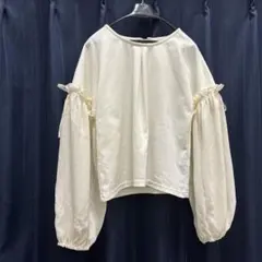 WEGO dukkah ボリューム袖 フリルブラウス ホワイト