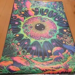 ビンテージ 90s サイケデリック マッシュルームブラックライトポスター