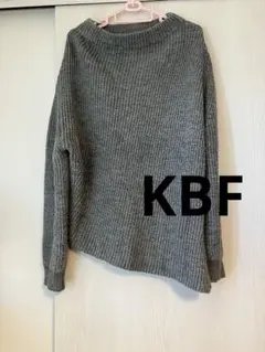 KBF グレー リブ編み ニット 長袖