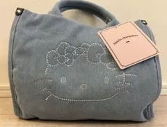 【新品タグ付】ハローキティ デニム トートバッグ ラインストーン サンリオ