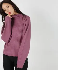 新品 MOUSSY HI NECK RIB SWEATER