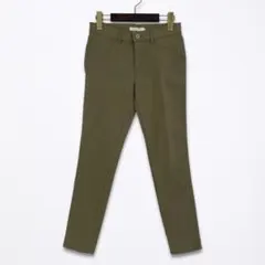 ショコラフィネローブ アンクル丈スキニーパンツ レギパン L カーキ ストレッチ