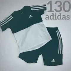 adidas Tシャツ ハーフパンツ サイズ130 セットアップ 紺×白 男女