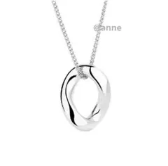 ネックレス サークル モチーフ シルバー チタン18KGP 新品 オシャレ