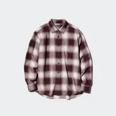 UNIQLO 長袖チェック柄ネルシャツ レッド系ほぼ未使用